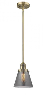 Cone - 1 Light - 6 inch - Brushed Brass - Stem Hung - Mini Pendant (3442|201S-BB-G63-LED)