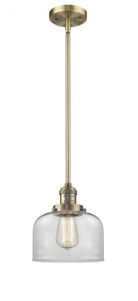 Bell - 1 Light - 8 inch - Brushed Brass - Stem Hung - Mini Pendant (3442|201S-BB-G72-LED)