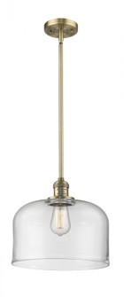 Bell - 1 Light - 12 inch - Brushed Brass - Stem Hung - Mini Pendant (3442|201S-BB-G72-L-LED)