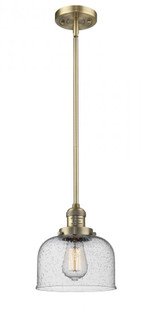 Bell - 1 Light - 8 inch - Brushed Brass - Stem Hung - Mini Pendant (3442|201S-BB-G74-LED)
