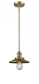 Railroad - 1 Light - 8 inch - Brushed Brass - Stem Hung - Mini Pendant (3442|201S-BB-M4-LED)