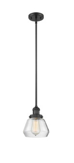 Fulton - 1 Light - 7 inch - Matte Black - Stem Hung - Mini Pendant (3442|201S-BK-G172)