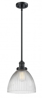 Seneca Falls - 1 Light - 10 inch - Matte Black - Stem Hung - Mini Pendant (3442|201S-BK-G222-LED)