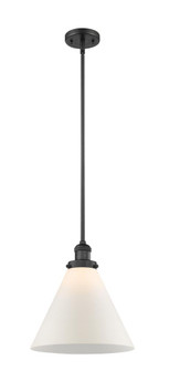 Cone - 1 Light - 12 inch - Matte Black - Stem Hung - Mini Pendant (3442|201S-BK-G41-L-LED)
