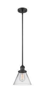 Cone - 1 Light - 8 inch - Matte Black - Stem Hung - Mini Pendant (3442|201S-BK-G42)