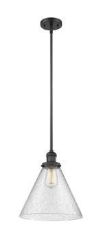 Cone - 1 Light - 12 inch - Matte Black - Stem Hung - Mini Pendant (3442|201S-BK-G44-L-LED)