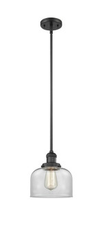 Bell - 1 Light - 8 inch - Matte Black - Stem Hung - Mini Pendant (3442|201S-BK-G72-LED)