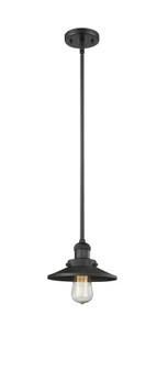 Railroad - 1 Light - 8 inch - Matte Black - Stem Hung - Mini Pendant (3442|201S-BK-M6)