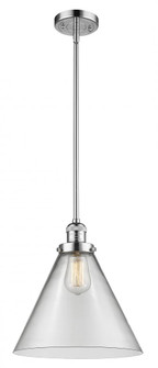 Cone - 1 Light - 12 inch - Polished Chrome - Stem Hung - Mini Pendant (3442|201S-PC-G42-L-LED)
