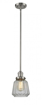 Chatham - 1 Light - 7 inch - Brushed Satin Nickel - Stem Hung - Mini Pendant (3442|201S-SN-G142-LED)