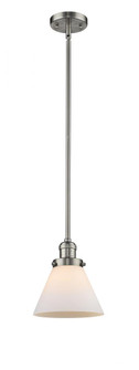 Cone - 1 Light - 8 inch - Brushed Satin Nickel - Stem Hung - Mini Pendant (3442|201S-SN-G41-LED)