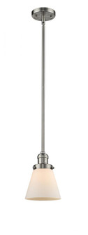 Cone - 1 Light - 6 inch - Brushed Satin Nickel - Stem Hung - Mini Pendant (3442|201S-SN-G61-LED)