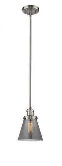 Cone - 1 Light - 6 inch - Brushed Satin Nickel - Stem Hung - Mini Pendant (3442|201S-SN-G63-LED)