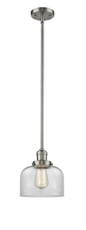 Bell - 1 Light - 8 inch - Brushed Satin Nickel - Stem Hung - Mini Pendant (3442|201S-SN-G72-LED)