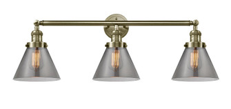 Cone - 3 Light - 32 inch - Antique Brass - Bath Vanity Light (3442|205-AB-G43)