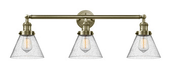 Cone - 3 Light - 32 inch - Antique Brass - Bath Vanity Light (3442|205-AB-G44)