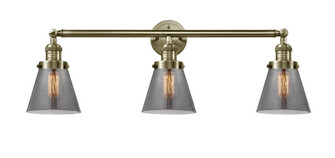 Cone - 3 Light - 30 inch - Antique Brass - Bath Vanity Light (3442|205-AB-G63)