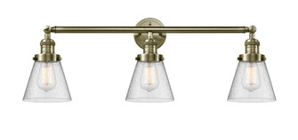 Cone - 3 Light - 30 inch - Antique Brass - Bath Vanity Light (3442|205-AB-G64)