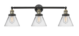 Cone - 3 Light - 32 inch - Black Antique Brass - Bath Vanity Light (3442|205-BAB-G42)
