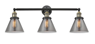 Cone - 3 Light - 32 inch - Black Antique Brass - Bath Vanity Light (3442|205-BAB-G43)
