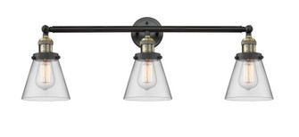 Cone - 3 Light - 30 inch - Black Antique Brass - Bath Vanity Light (3442|205-BAB-G62-LED)
