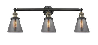 Cone - 3 Light - 30 inch - Black Antique Brass - Bath Vanity Light (3442|205-BAB-G63-LED)