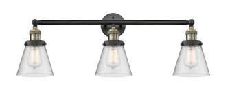 Cone - 3 Light - 30 inch - Black Antique Brass - Bath Vanity Light (3442|205-BAB-G64-LED)
