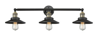 Railroad - 3 Light - 32 inch - Black Antique Brass - Bath Vanity Light (3442|205-BAB-M6)