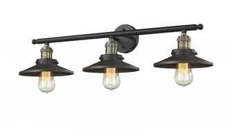 Railroad - 3 Light - 32 inch - Black Antique Brass - Bath Vanity Light (3442|205-BAB-M6-LED)