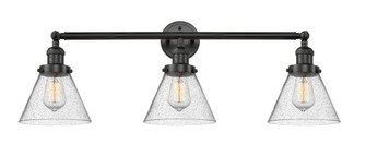 Cone - 3 Light - 32 inch - Matte Black - Bath Vanity Light (3442|205-BK-G44-LED)