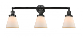 Cone - 3 Light - 30 inch - Matte Black - Bath Vanity Light (3442|205-BK-G61-LED)