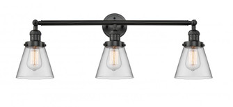 Cone - 3 Light - 30 inch - Matte Black - Bath Vanity Light (3442|205-BK-G62-LED)