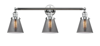 Cone - 3 Light - 30 inch - Polished Chrome - Bath Vanity Light (3442|205-PC-G63-LED)