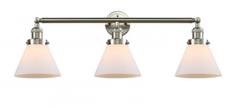 Cone - 3 Light - 32 inch - Brushed Satin Nickel - Bath Vanity Light (3442|205-SN-G41-LED)