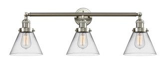 Cone - 3 Light - 32 inch - Brushed Satin Nickel - Bath Vanity Light (3442|205-SN-G42-LED)
