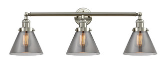 Cone - 3 Light - 32 inch - Brushed Satin Nickel - Bath Vanity Light (3442|205-SN-G43-LED)