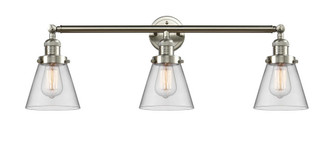 Cone - 3 Light - 30 inch - Brushed Satin Nickel - Bath Vanity Light (3442|205-SN-G62-LED)