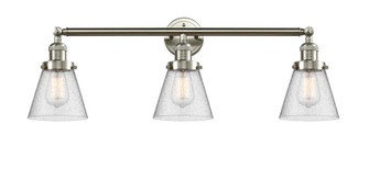 Cone - 3 Light - 30 inch - Brushed Satin Nickel - Bath Vanity Light (3442|205-SN-G64-LED)