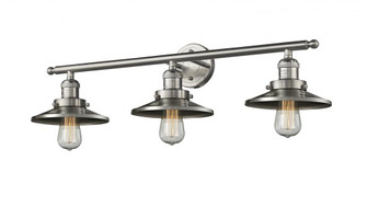 Railroad - 3 Light - 32 inch - Brushed Satin Nickel - Bath Vanity Light (3442|205-SN-M2-LED)