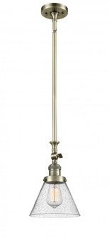 Cone - 1 Light - 8 inch - Antique Brass - Stem Hung - Adjustable Mini Pendant (3442|206-AB-G44)