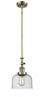 Bell - 1 Light - 8 inch - Antique Brass - Stem Hung - Adjustable Mini Pendant (3442|206-AB-G74-LED)