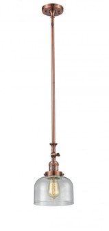 Bell - 1 Light - 8 inch - Antique Copper - Stem Hung - Adjustable Mini Pendant (3442|206-AC-G74-LED)
