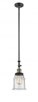 Canton - 1 Light - 6 inch - Black Antique Brass - Stem Hung - Adjustable Mini Pendant (3442|206-BAB-G184)
