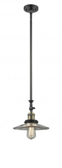 Halophane - 1 Light - 9 inch - Black Antique Brass - Stem Hung - Adjustable Mini Pendant (3442|206-BAB-G2-LED)