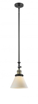 Cone - 1 Light - 8 inch - Black Antique Brass - Stem Hung - Adjustable Mini Pendant (3442|206-BAB-G41-LED)