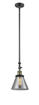 Cone - 1 Light - 8 inch - Black Antique Brass - Stem Hung - Adjustable Mini Pendant (3442|206-BAB-G43-LED)