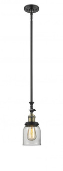 Bell - 1 Light - 5 inch - Black Antique Brass - Stem Hung - Adjustable Mini Pendant (3442|206-BAB-G52)
