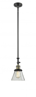 Cone - 1 Light - 6 inch - Black Antique Brass - Stem Hung - Adjustable Mini Pendant (3442|206-BAB-G62-LED)