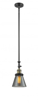 Cone - 1 Light - 6 inch - Black Antique Brass - Stem Hung - Adjustable Mini Pendant (3442|206-BAB-G63)