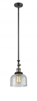 Bell - 1 Light - 8 inch - Black Antique Brass - Stem Hung - Adjustable Mini Pendant (3442|206-BAB-G74-LED)
